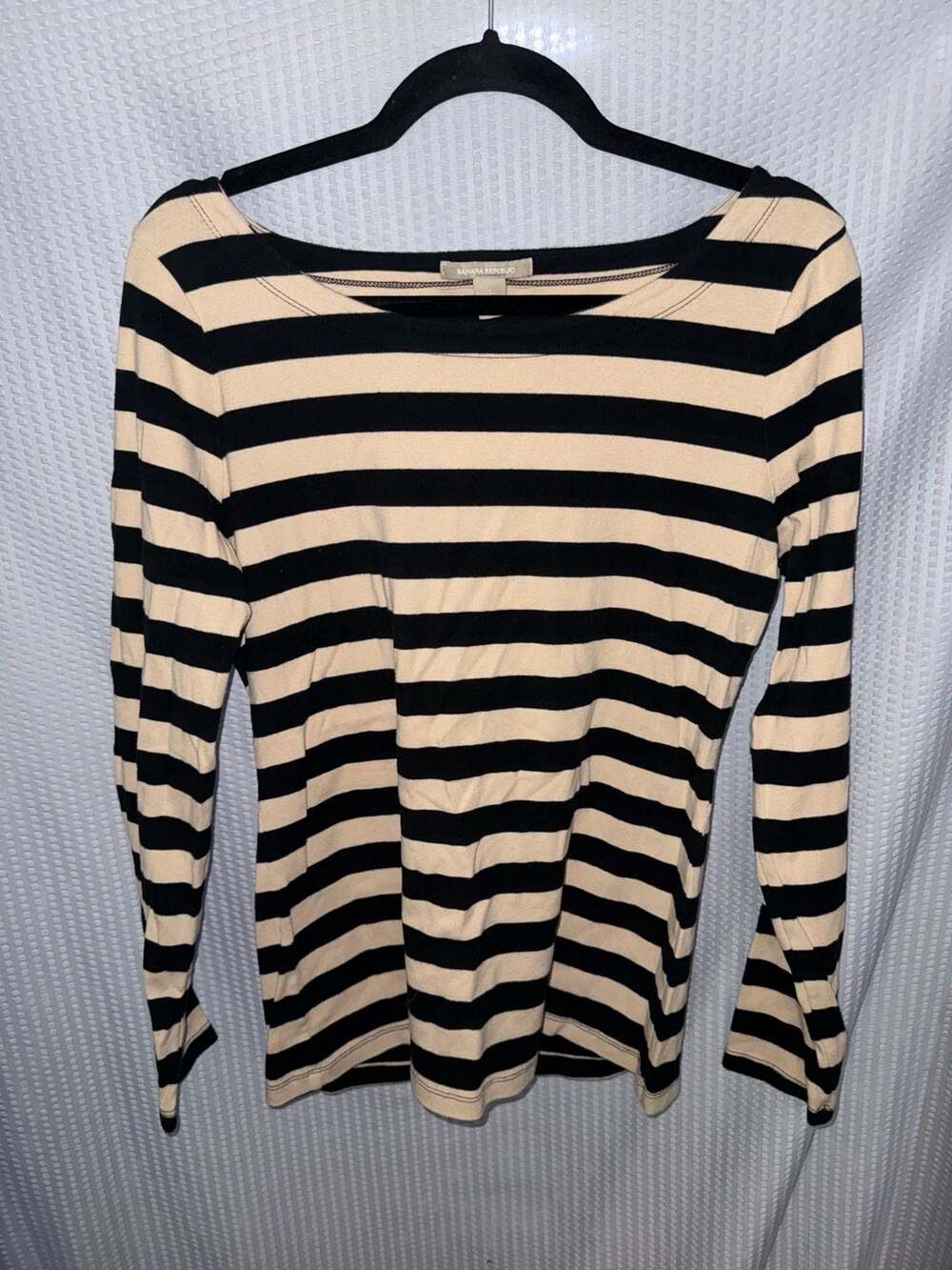 Banana Republic Striped Long Sleeve Boat Neck Top Size L